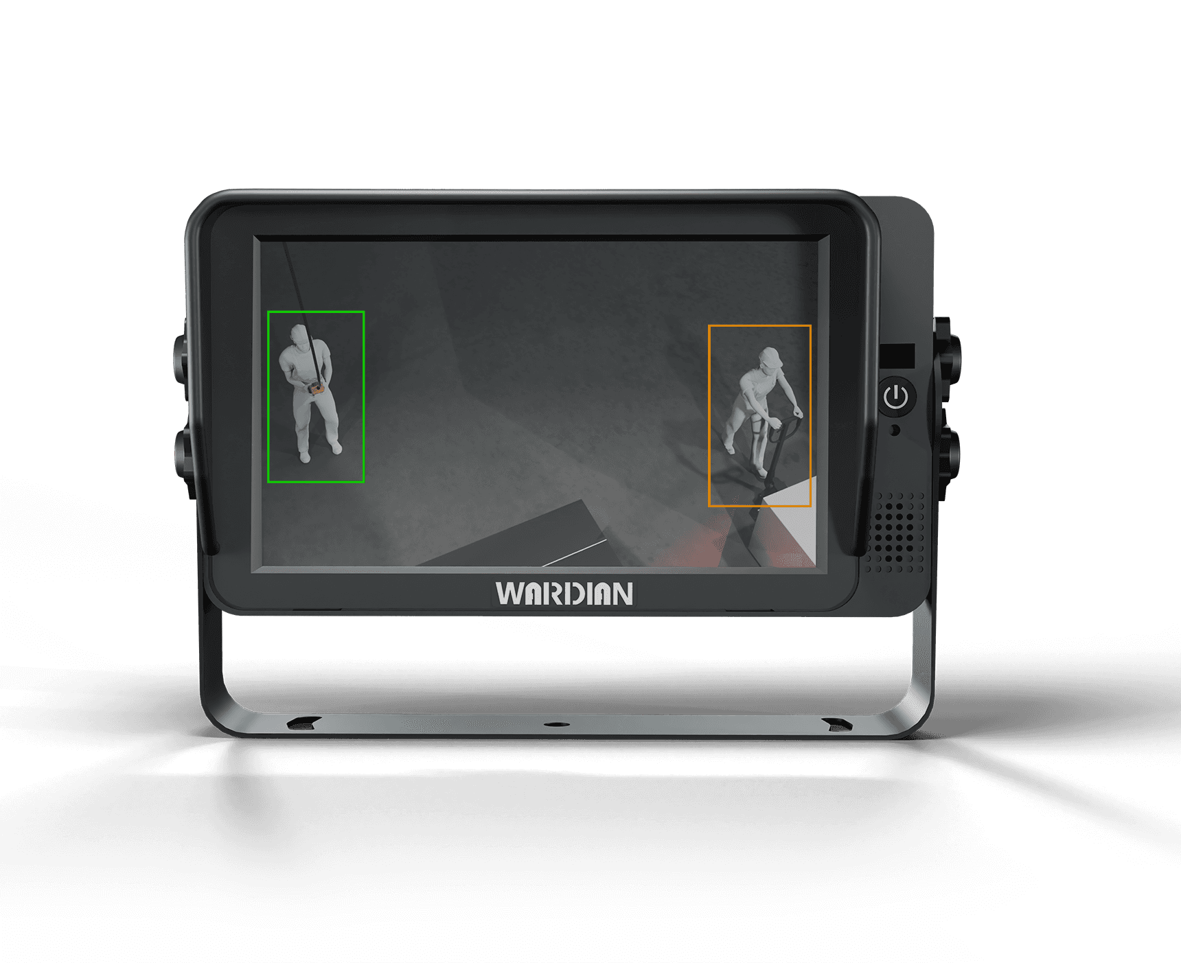 Crane virtual warning of suspended load